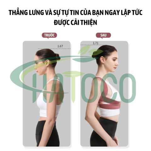 Đai Chống Gù Lưng Hatoco - Đai Bảo Vệ Vòng 1 Support Thể Thao, Cải Thiện Vóc Dáng, Giảm Cơn Đau Lưng, Dành Cho Văn Phòng và Học Sinh