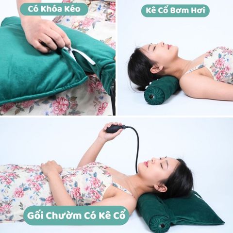 Gối Thảo Dược Chườm Nóng Bằng Điện Hatoco - Giảm Đau Cổ Gáy & Đau Bụng Kinh, Kích Thước 44x26cm, Tiện Lợi Dùng Hàng Ngày