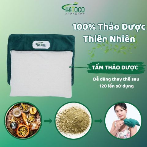 Gối Thảo Dược Chườm Nóng Bằng Điện Hatoco - Giảm Đau Cổ Gáy & Đau Bụng Kinh, Kích Thước 44x26cm, Tiện Lợi Dùng Hàng Ngày