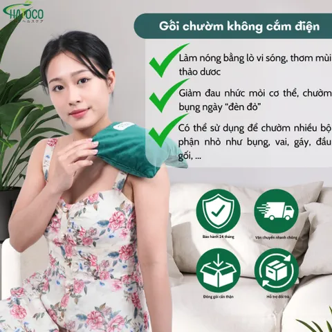 Túi Chườm Thảo Dược Hatoco Đa Năng - Chườm Nóng Lạnh Giảm Đau Mỏi Cổ Vai Gáy, Thư Giãn Cơ Và Giúp Ngủ Ngon