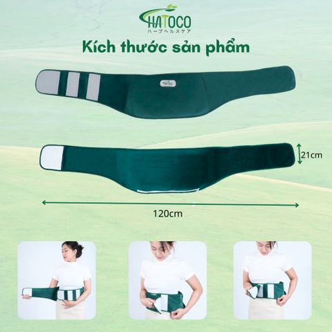 Đai Lưng Thảo Dược Hatoco Điện Nóng Giảm Đau Lưng, Thoát Vị Đĩa Đệm, Thoái Hóa Cột Sống - Hỗ Trợ Chăm Sóc Sức Khỏe Tại Nhà