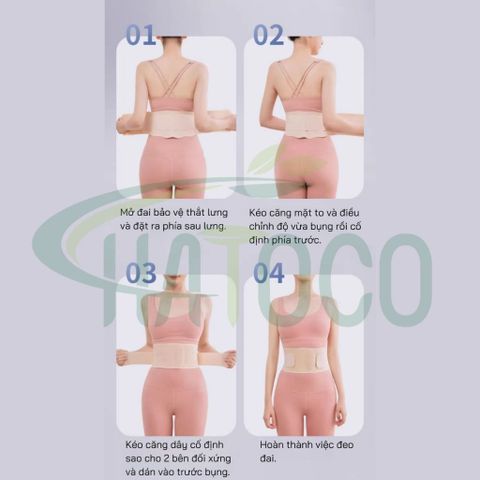 Đai Hỗ Trợ Thắt Lưng Công Thái Học Hatoco - Thiết Kế Siêu Mỏng, Nhẹ, Co Giãn, Thoáng Khí, Hỗ Trợ Điều Trị Đau Lưng và Phục Hồi Sau Sinh