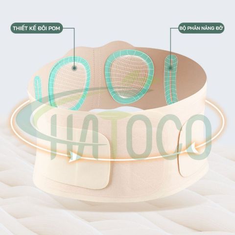 Đai Hỗ Trợ Thắt Lưng Công Thái Học Hatoco - Thiết Kế Siêu Mỏng, Nhẹ, Co Giãn, Thoáng Khí, Hỗ Trợ Điều Trị Đau Lưng và Phục Hồi Sau Sinh