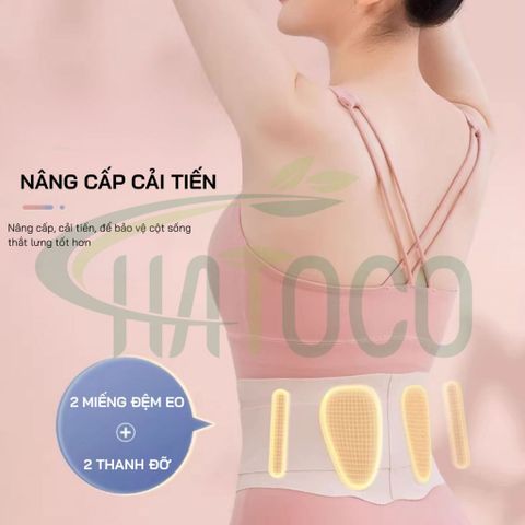 Đai Hỗ Trợ Thắt Lưng Công Thái Học Hatoco - Thiết Kế Siêu Mỏng, Nhẹ, Co Giãn, Thoáng Khí, Hỗ Trợ Điều Trị Đau Lưng và Phục Hồi Sau Sinh