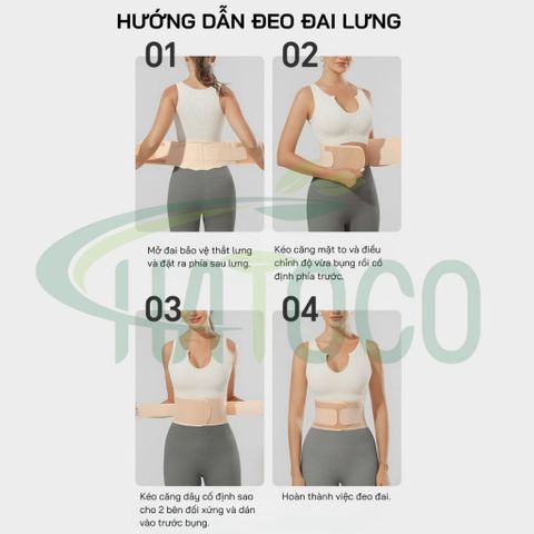 Đai Lưng Cột Sống Siêu Mỏng Hatoco - Hỗ Trợ Giảm Đau Thoát Vị Đĩa Đệm, Thoái Hóa Cột Sống, Tàng Hình, Thân Thiện Với Da