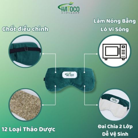 Túi Chườm Mắt Thảo Dược Hatoco - Giúp Thư Giãn, Ngủ Ngon, Chườm Nóng Bằng Lò Vi Sóng, Giảm Nhức Mỏi Mắt, Chăm Sóc Sức Khỏe Nhẹ Nhàng