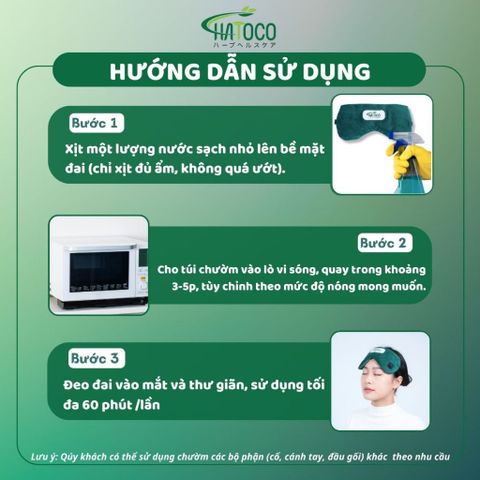 Túi Chườm Mắt Thảo Dược Hatoco - Giúp Thư Giãn, Ngủ Ngon, Chườm Nóng Bằng Lò Vi Sóng, Giảm Nhức Mỏi Mắt, Chăm Sóc Sức Khỏe Nhẹ Nhàng