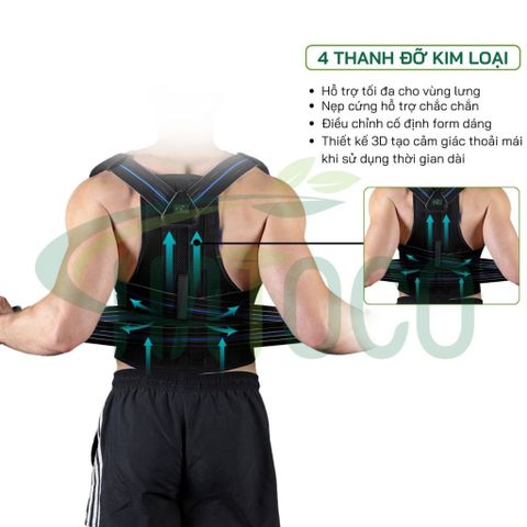 Đai Lưng Chống Gù Y Tế Hatoco Cao Cấp - Cải Thiện Tư Thế, Giảm Đau Lưng, Thoáng Khí, Hỗ Trợ Định Hình Cột Sống Cho Nam Nữ