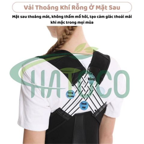 Đai Chống Gù Lưng Cao Cấp Hatoco - Điều Chỉnh Tư Thế, Hỗ Trợ Định Hình Cột Sống, Cải Thiện Dáng Ngồi Cho Nam Nữ