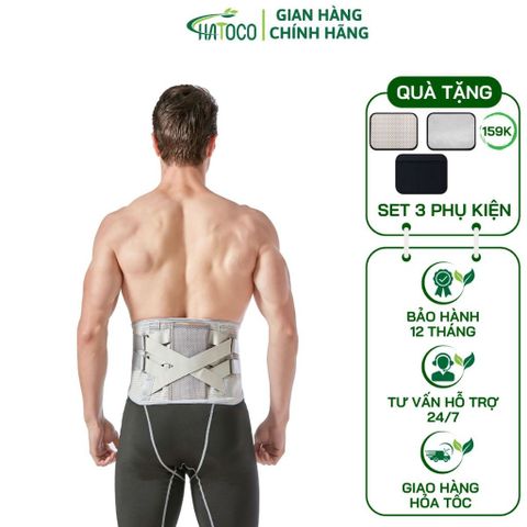 Đai Nẹp Lưng Cột Sống Hatoco Giảm Đau Lưng, Thoát Vị Đĩa Đệm, Thoáng Khí - Hỗ Trợ Cột Sống, Phục Hồi Sau Phẫu Thuật, Nhiều Kích Cỡ