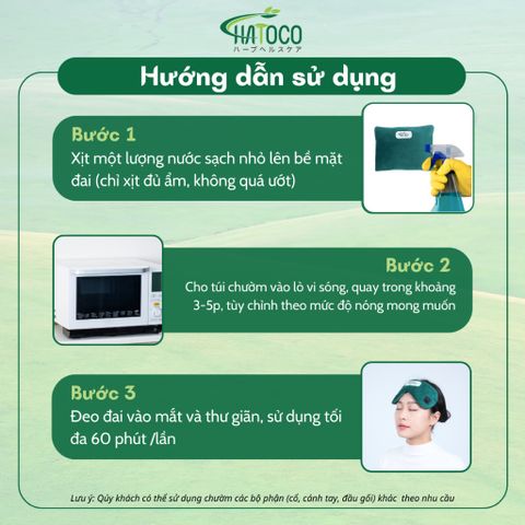 Túi Chườm Mắt Thảo Dược Hatoco Nóng Lạnh Giảm Đau Đầu, Thư Giãn, Giảm Quầng Thâm Mắt - Sản phẩm chăm sóc mắt Nhật Bản