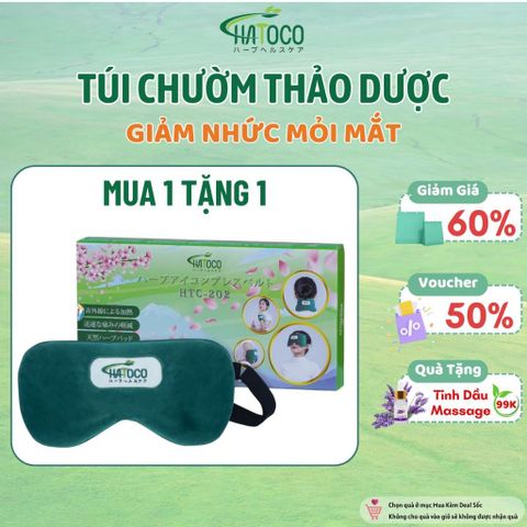 Túi Chườm Mắt Thảo Dược Hatoco Nóng Lạnh Giảm Đau Đầu, Thư Giãn, Giảm Quầng Thâm Mắt - Sản phẩm chăm sóc mắt Nhật Bản