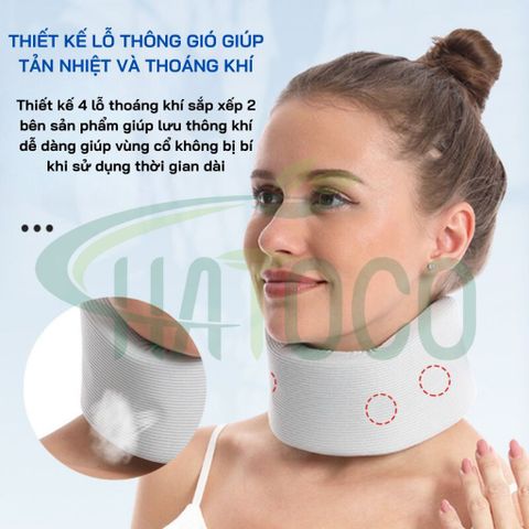 Nẹp Cổ Hỗ Trợ Giảm Cổ Rùa Hatoco - Định Hình Cổ & Giảm Đau Mỏi Vai Gáy, Thiết Kế Thoáng Khí, Tăng Cường Thoải Mái