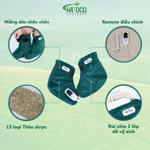 Đai Chườm Nóng Thảo Dược Hatoco - Giày Chườm Nóng Bằng Điện Giảm Nhức Mỏi Tê Lạnh Bàn Chân, Hỗ Trợ Thư Giãn và Phục Hồi Cơ Xương Khớp