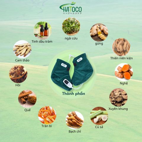 Đai Chườm Nóng Thảo Dược Hatoco - Giày Chườm Nóng Bằng Điện Giảm Nhức Mỏi Tê Lạnh Bàn Chân, Hỗ Trợ Thư Giãn và Phục Hồi Cơ Xương Khớp