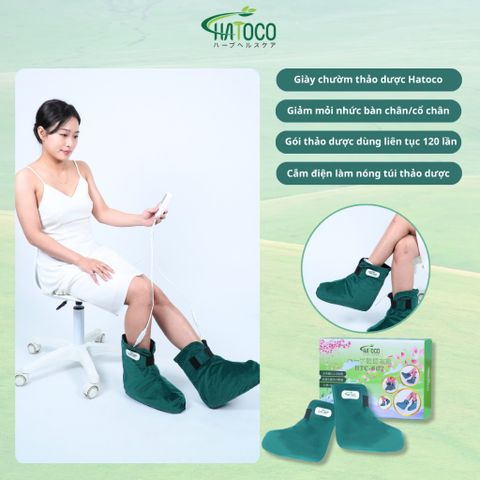 Đai Chườm Nóng Thảo Dược Hatoco - Giày Chườm Nóng Bằng Điện Giảm Nhức Mỏi Tê Lạnh Bàn Chân, Hỗ Trợ Thư Giãn và Phục Hồi Cơ Xương Khớp