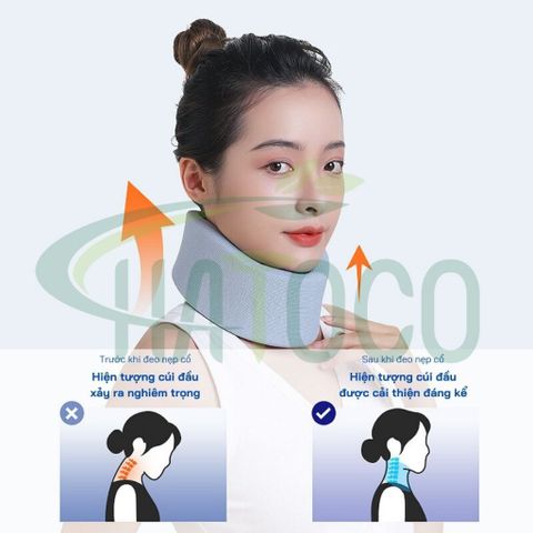 Nẹp Cổ Mềm Hatoco - Giảm Đau, Ngừa Cổ Rùa & Thoái Hóa Đốt Sống Cổ, Đai Chống Mỏi Vai Gáy, Thiết Kế Đơn Giản, Thoải Mái