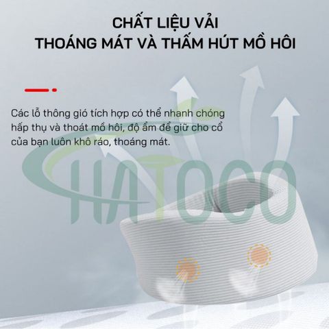 Nẹp Cổ Mềm Hatoco - Giảm Đau, Ngừa Cổ Rùa & Thoái Hóa Đốt Sống Cổ, Đai Chống Mỏi Vai Gáy, Thiết Kế Đơn Giản, Thoải Mái