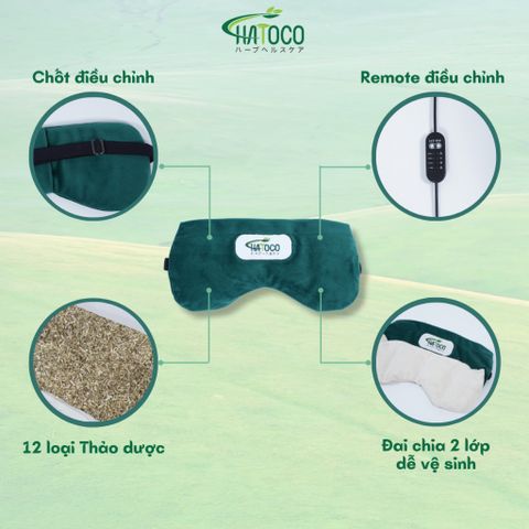 Túi Chườm Mắt Thảo Dược Hatoco Bằng Điện - Giảm Mỏi, Đau Đầu, Quầng Thâm, Thư Giãn Hiệu Quả Từ Nhật Bản