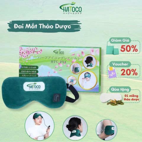 Túi Chườm Mắt Thảo Dược Hatoco Bằng Điện - Giảm Mỏi, Đau Đầu, Quầng Thâm, Thư Giãn Hiệu Quả Từ Nhật Bản