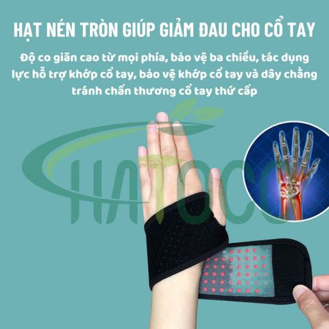Đai Cổ Tay Từ Tính Hatoco - Giảm Đau, Cố Định, Bảo Vệ Khớp Cổ Tay Thể Thao, Chống Chấn Thương, Phù Hợp Cho Người Chơi Thể Thao, Dân Văn Phòng