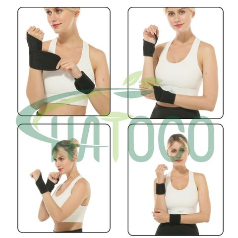 Đai Cổ Tay Từ Tính Hatoco - Giảm Đau, Cố Định, Bảo Vệ Khớp Cổ Tay Thể Thao, Chống Chấn Thương, Phù Hợp Cho Người Chơi Thể Thao, Dân Văn Phòng