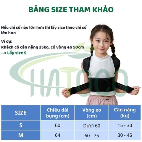 Đai Chống Gù Lưng Trẻ Em Hatoco - Hỗ Trợ Tư Thế Với Nẹp Cứng, Giảm Đau Lưng, Cổ, Vai, Gáy - Sản Phẩm Cao Cấp Cho Học Sinh