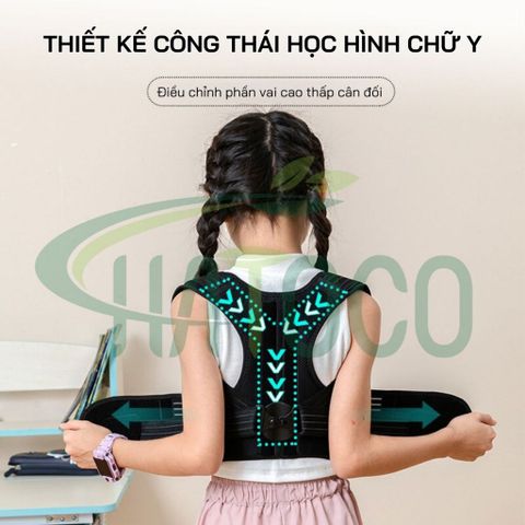 Đai Chống Gù Lưng Trẻ Em Hatoco - Hỗ Trợ Tư Thế Với Nẹp Cứng, Giảm Đau Lưng, Cổ, Vai, Gáy - Sản Phẩm Cao Cấp Cho Học Sinh