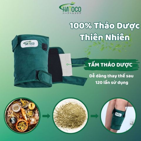 Đai Chườm Nóng Thảo Dược Hatoco Đầu Gối - Giảm Đau Nhức Khớp Gối, Hỗ Trợ Phục Hồi Chân Thương, Dễ Dàng Sử Dụng