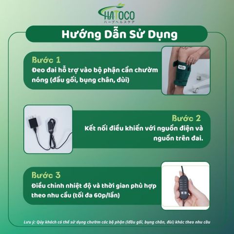 Đai Chườm Nóng Thảo Dược Hatoco Đầu Gối - Giảm Đau Nhức Khớp Gối, Hỗ Trợ Phục Hồi Chân Thương, Dễ Dàng Sử Dụng