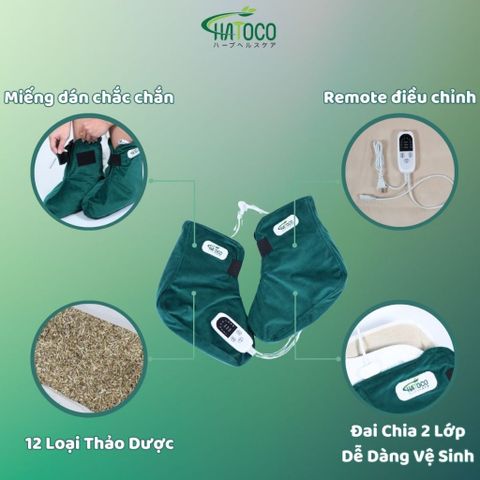 Đai Chườm Nóng Thảo Dược Bàn Chân Hatoco - Giảm Nhức Mỏi & Tê Lạnh Bằng Điện, Hỗ Trợ Chăm Sóc Sức Khỏe Người Dùng