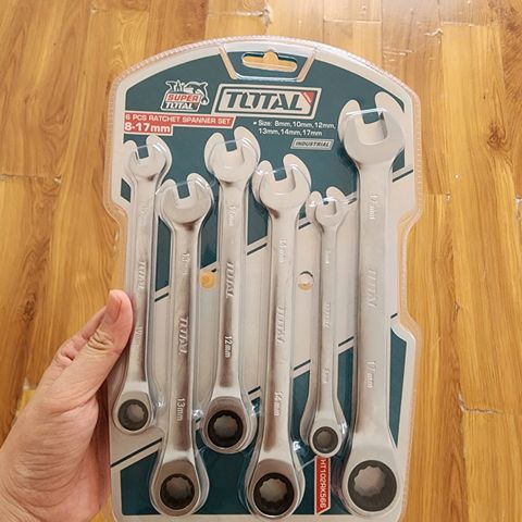 Bộ Cờ Lê Vòng Miệng Tự Động 6 Chi Tiết TOTAL THT102RK566 - Thép CR-V Bền Bỉ, Đảo Chiều Dễ Dàng, Sửa Chữa Xe Máy, Ô Tô