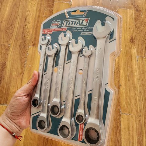 Bộ Cờ Lê Vòng Miệng Tự Động 6 Chi Tiết TOTAL THT102RK566 - Thép CR-V Bền Bỉ, Đảo Chiều Dễ Dàng, Sửa Chữa Xe Máy, Ô Tô