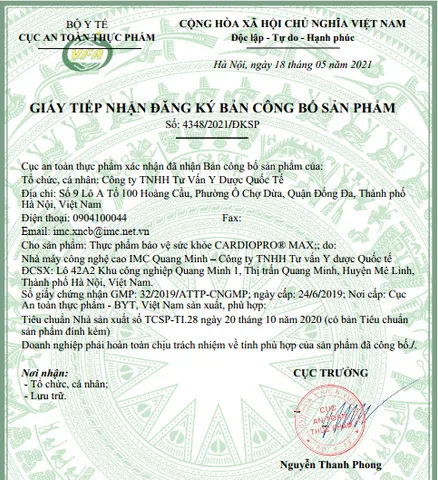 Cardiopro Max - Viên Uống Hỗ Trợ Tim Mạch Organic, Giảm Mỡ Máu, Ngăn Ngừa Xơ Vữa Động Mạch - Hộp 30 Viên Sạch Từ IMC