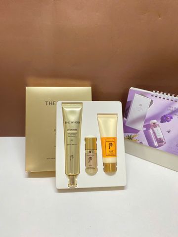 Set Kem Chống Nắng Whoo Jin Hea Yoon 75ml - Chống Nhăn, SPF 50+, Tặng Sữa Rửa Mặt 40ml & Tinh Chất Bicheop 8ml