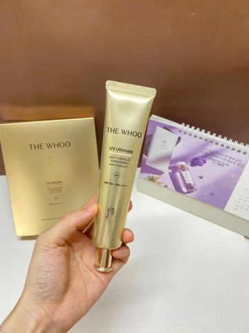 Set Kem Chống Nắng Whoo Jin Hea Yoon 75ml - Chống Nhăn, SPF 50+, Tặng Sữa Rửa Mặt 40ml & Tinh Chất Bicheop 8ml