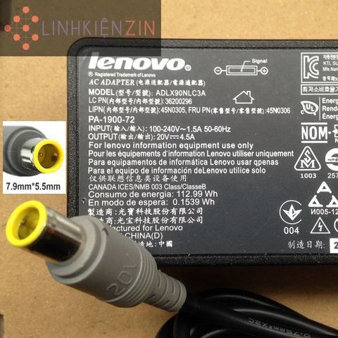 Sạc Adapter Laptop Lenovo ThinkPad 90W L512 Chân Kim 20V 4.5A - Bảo Hành 09 Tháng, Chất Lượng Cao, Đổi Mới 1 Đổi 1