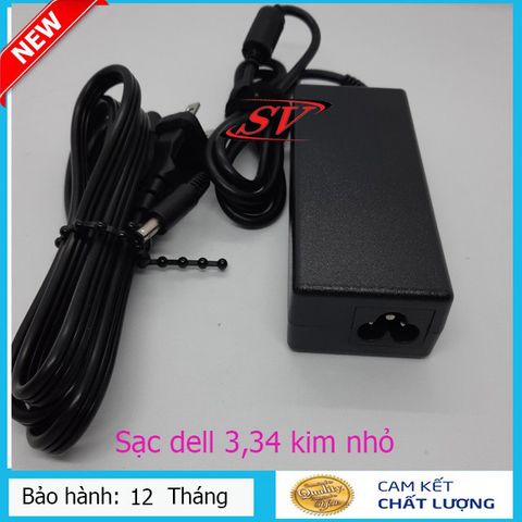 Sạc Laptop DELL 3.34 Kim Nhỏ 65W Chính Hãng - Đầu Sạc Φ4.5-Φ3.0 - Dây Nguồn Volex - Bảo Hành 12 Tháng