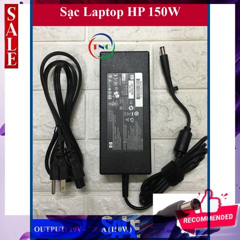 Sạc Laptop HP 150w Chính Hãng Chất Lượng Cao - Phù Hợp Với 8570w, 8560w, 8540w - Điện Áp 150W, Tặng Kèm Dây Nguồn