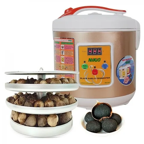 Máy làm tỏi đen Nikio NK-696 - Thiết bị làm tỏi đen công nghệ Nhật Bản, dung tích 6L, sản xuất 2kg tỏi, màu bạc sang trọng