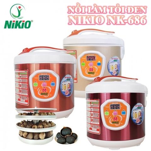 Nồi làm tỏi đen Nikio NK-686 - Dung tích 6L, công nghệ Nhật Bản, tự động điều chỉnh thời gian và nhiệt độ, làm tới 2kg tỏi tươi.