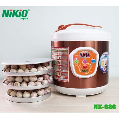 Nồi làm tỏi đen Nikio NK-686 - Dung tích 6L, công nghệ Nhật Bản, tự động điều chỉnh thời gian và nhiệt độ, làm tới 2kg tỏi tươi.