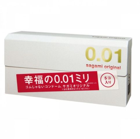 Bao cao su siêu mỏng Sagami Original 0.01mm Nhật Bản - Chất liệu Polyurethane cao cấp, cảm giác tự nhiên, hộp 5 chiếc