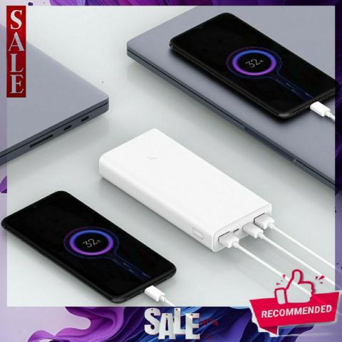 Pin Dự Phòng Xiaomi 20000mAh Gen 3 - Sạc Nhanh QC 3.0 18W - Nhẹ, Bền, Tương Thích Nhiều Thiết Bị - Màu Trắng