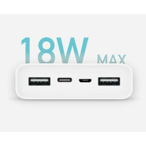 Pin Dự Phòng Xiaomi 20000mAh Gen 3 - Sạc Nhanh QC 3.0 18W - Nhẹ, Bền, Tương Thích Nhiều Thiết Bị - Màu Trắng