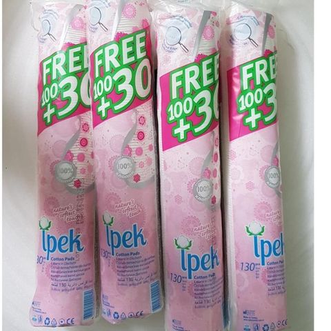 Combo 3 Gói Bông Tẩy Trang Ipek 100% Cotton - 130 Miếng Nâng Cấp Chăm Sóc Da Mịn Màng, Tiện Dụng Cho Làn Da Nhạy Cảm