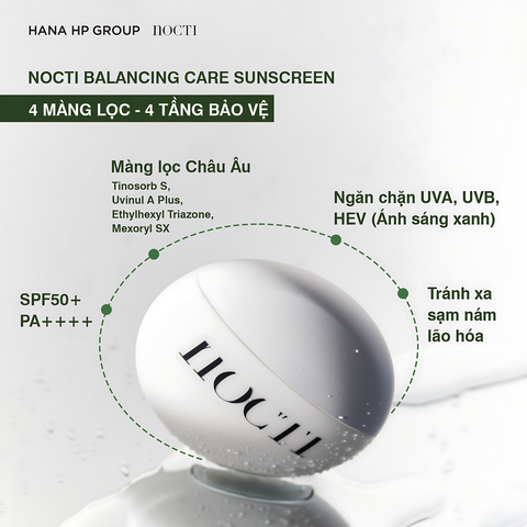 Kem Chống Nắng Nocti SPF50+ PA++++ – Bảo Vệ Da Chống Tia UV, Dưỡng Ẩm, Dành Cho Da Nhạy Cảm, Sản Phẩm Chăm Sóc Da Chất Lượng