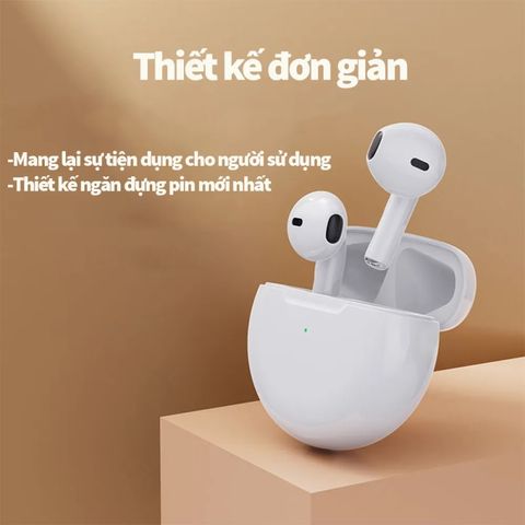 Tai nghe Bluetooth 5.1 Pro6TWS không dây có mic, âm thanh sống động, thiết kế siêu nhẹ, sạc nhanh | Tai nghe tiện dụng cho Android và iOS.