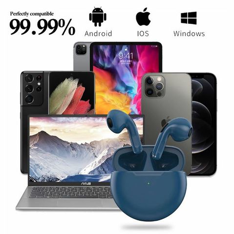 Tai nghe Bluetooth 5.1 Pro6TWS không dây có mic, âm thanh sống động, thiết kế siêu nhẹ, sạc nhanh | Tai nghe tiện dụng cho Android và iOS.
