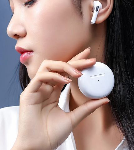 Tai nghe Bluetooth 5.1 Pro6TWS không dây có mic, âm thanh sống động, thiết kế siêu nhẹ, sạc nhanh | Tai nghe tiện dụng cho Android và iOS.